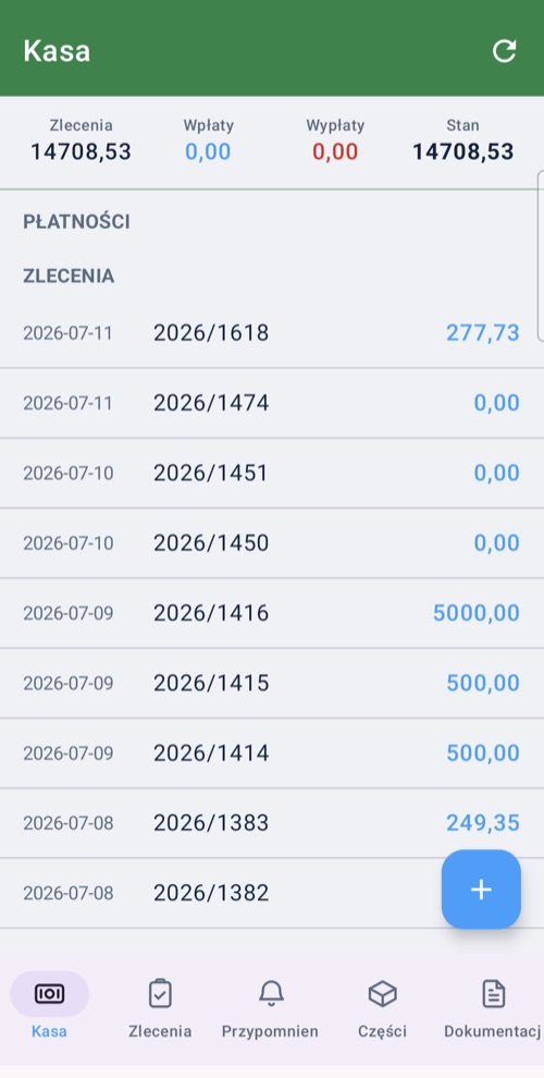 Aplikacja mobilna — rozliczenie wizyty